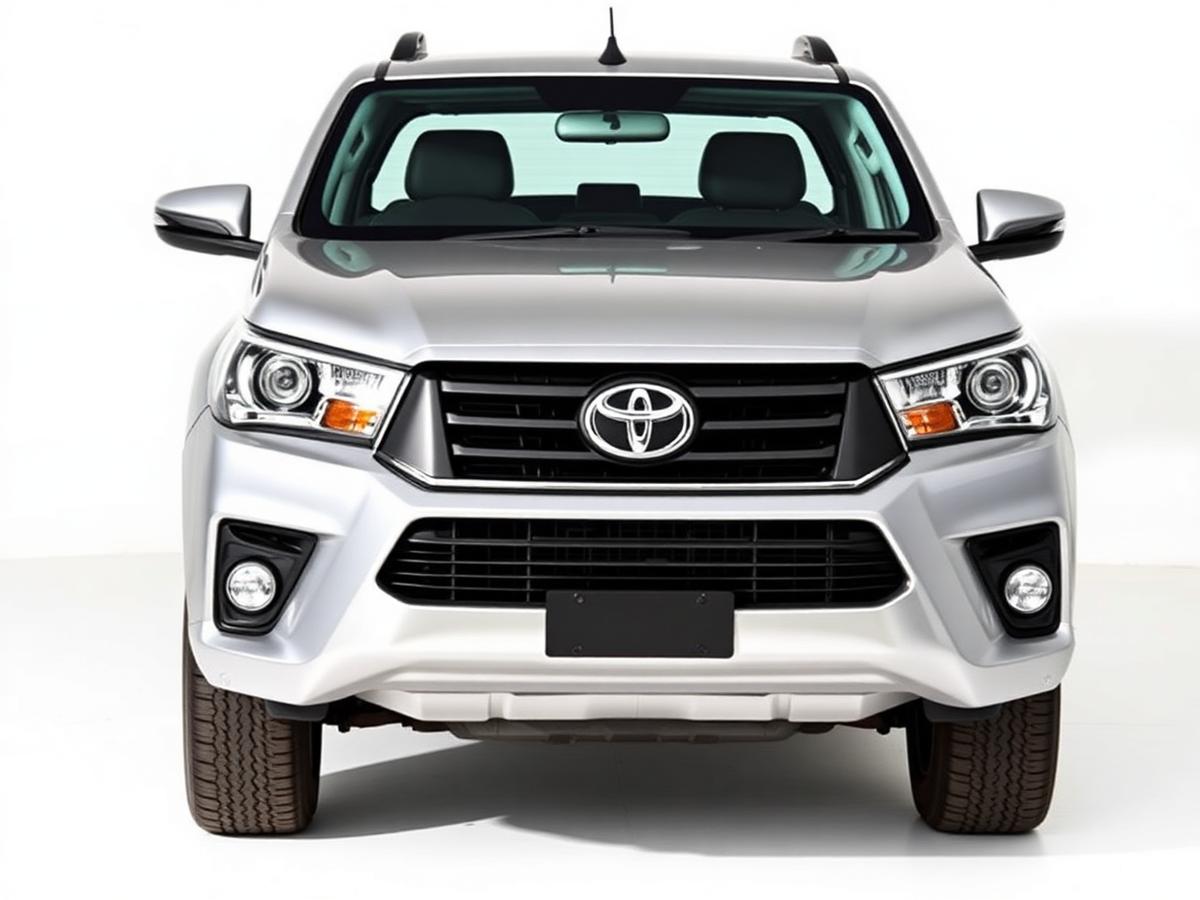 Silver Toyota Hilux SR5 dual cab, front view